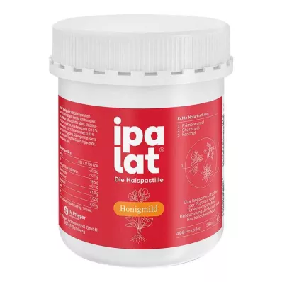 Ipalat keelpastilles, milde honing zonder menthol, suikervrij, 400 stuks
