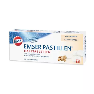Emser pastilles keelpastilles met gember suikervrij, 30 st Emser pastilles keelpastilles met gember suikervrij, 30 st