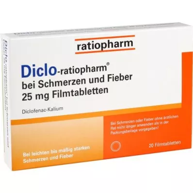 DICLO-RATIOPHARM voor pijn en koorts 25 mg FTA, 20 st