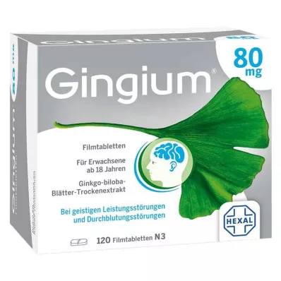 GINGIUM Filmomhulde tabletten van 80 mg, 120 st GINGIUM Filmomhulde tabletten van 80 mg, 120 st
