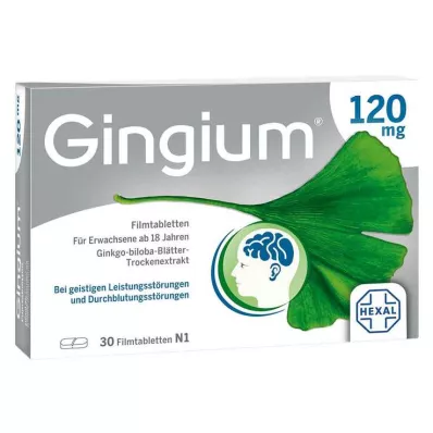 GINGIUM 120 mg filmomhulde tabletten, 30 stuks GINGIUM 120 mg filmomhulde tabletten, 30 stuks