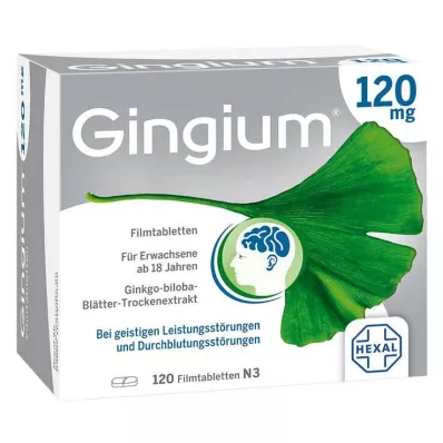 GINGIUM 120 mg filmomhulde tabletten, 120 stuks GINGIUM 120 mg filmomhulde tabletten, 120 stuks