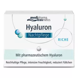 HYALURON NACHTPFLEGE riche crème in een potje, 50 ml