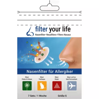 FILTER YOUR LIFE Neusfilter voor allergiepatiënten, maat S, 7X2 st