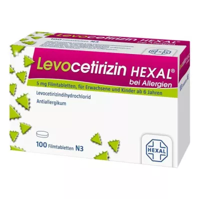 LEVOCETIRIZIN HEXAL voor allergieën 5 mg filmomhulde tabletten, 100 st LEVOCETIRIZIN HEXAL voor allergieën 5 mg filmomhulde tabletten, 100 st