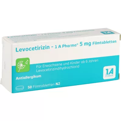 LEVOCETIRIZIN-1A Pharma 5 mg filmomhulde tabletten, 50 st