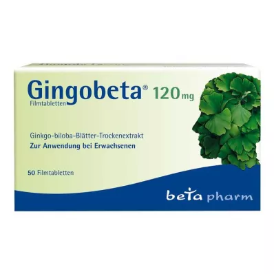 Gingobeta 120 mg filmomhulde tabletten, 50 stuks Gingobeta 120 mg filmomhulde tabletten, 50 stuks