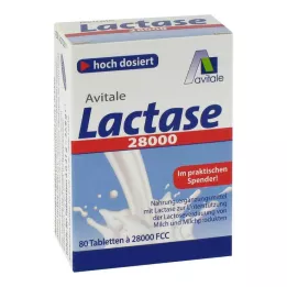 LACTASE 28.000 FCC Tabletten in dispenser, 80 stuks