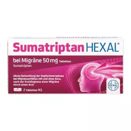 SUMATRIPTAN HEXAL voor migraine 50 mg tabletten, 2 st