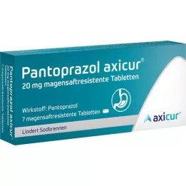 PANTOPRAZOL axicur 20 mg entericomhulde tabletten, 7 st