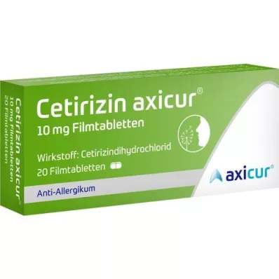 CETIRIZIN axicur 10 mg filmomhulde tabletten, 20 st