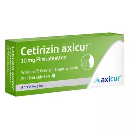 Cetirizine axicur® 10 mg filmomhulde tabletten, 20 stuks
