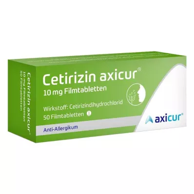 Cetirizine axicur® 10 mg filmomhulde tabletten, 50 stuks Cetirizine axicur® 10 mg filmomhulde tabletten, 50 stuks