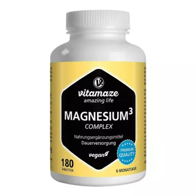 MAGNESIUM 350 mg complex citraat/oxide/kool.veganistisch, 180 stuks