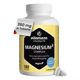 MAGNESIUM 350 mg complex citraat/oxide/kool.veganistisch, 180 stuks