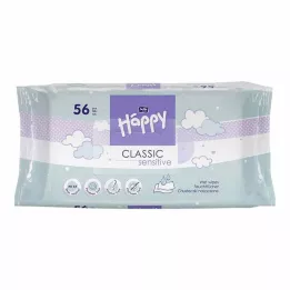 BELLA Happy Baby vochtige doekjes gevoelig met klik, 56 stuks