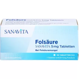 FOLSÄURE SANAVITA 5 mg tabletten, 50 stuks