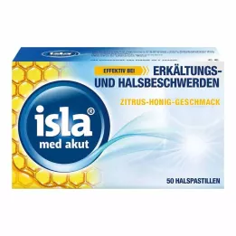 isla® med acute pastilles citrus-honing smaak, 50 stuks