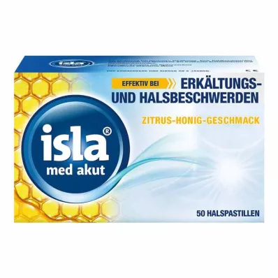 isla® med acute pastilles citrus-honing smaak, 50 stuks isla® med acute pastilles citrus-honing smaak, 50 stuks