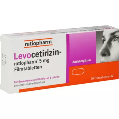 LEVOCETIRIZIN-ratiopharm 5 mg filmomhulde tabletten, 20 st