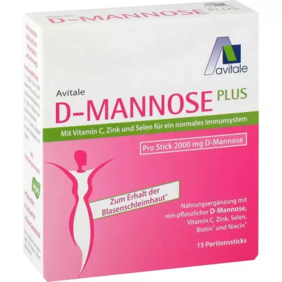 D-MANNOSE PLUS 2000 mg Sticks met vit. en mineralen, 15X2.47 g