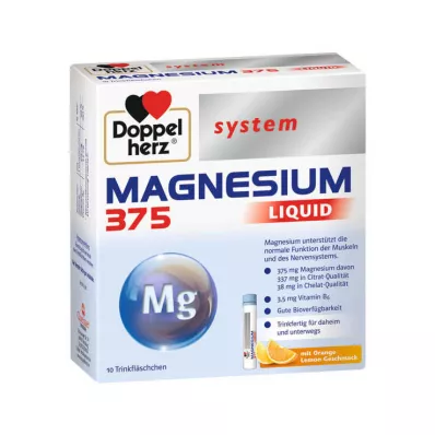 Doppelherz Magnesium 375 Vloeistofsysteem drinkampul, 30 stuks Doppelherz Magnesium 375 Vloeistofsysteem drinkampul, 30 stuks
