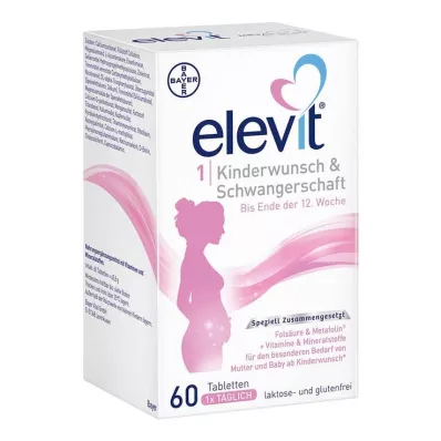 ELEVIT 1 Vruchtbaarheid & Zwangerschap Tabletten, 1X60 St ELEVIT 1 Vruchtbaarheid & Zwangerschap Tabletten, 1X60 St