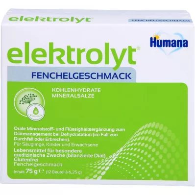 HUMANA Electrolyt venkelpoeder vouwdoos, 75 g