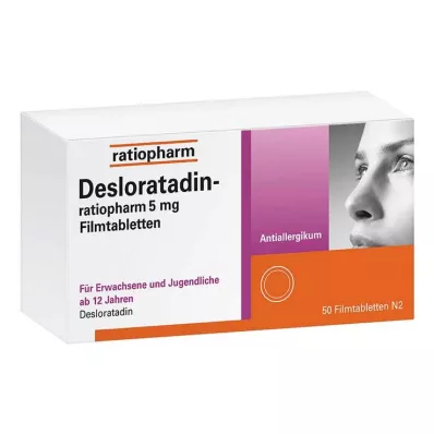 DESLORATADIN-ratiopharm 5 mg filmomhulde tabletten, 50 st DESLORATADIN-ratiopharm 5 mg filmomhulde tabletten, 50 st