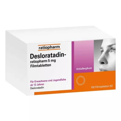 DESLORATADIN-ratiopharm 5 mg filmomhulde tabletten, 100 st DESLORATADIN-ratiopharm 5 mg filmomhulde tabletten, 100 st