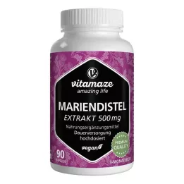 MARIENDISTEL 500 mg extract hooggedoseerd veganistisch Kps., 90 st