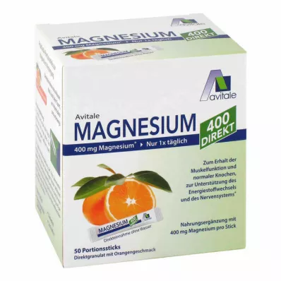 MAGNESIUM 400 directe sinaasappel portie stokjes, 50X2.1 g