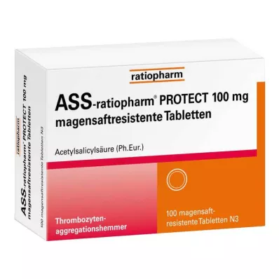ASS-ratiopharm Protect 100 mg maagsapresistente tabletten, 100 stuks