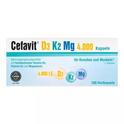 Cefavit D3 K2 Mg 4.000 IE harde capsules, 100 stuks Cefavit D3 K2 Mg 4.000 IE harde capsules, 100 stuks