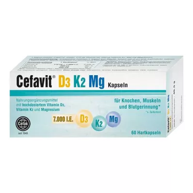 Cefavit D3 K2 Mg 7.000 IE harde capsules, 60 stuks Cefavit D3 K2 Mg 7.000 IE harde capsules, 60 stuks