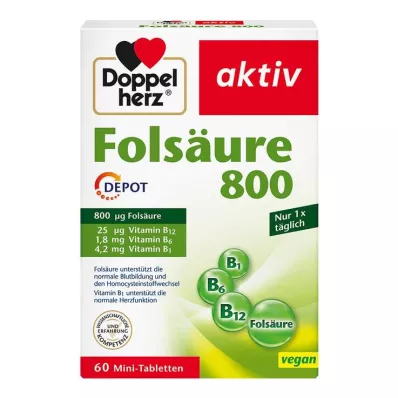 Doppelherz foliumzuur 800 depottabletten, 60 stuks