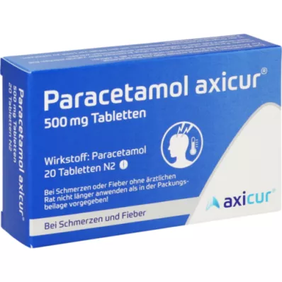 PARACETAMOL axicur 500 mg tabletten, 20 st
