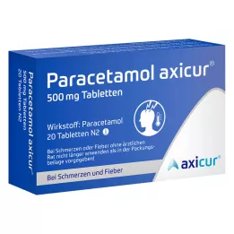 PARACETAMOL axicur 500 mg tabletten, 20 st