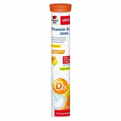 Doppelherz Vitamine D3 2000 IE bruistabletten, 15 st