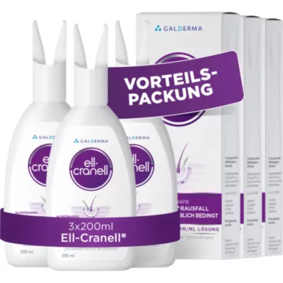 ELL-CRANELL 250 microgram/ml oplossing voor toepassing op het hoofd, 3 x 200 ml