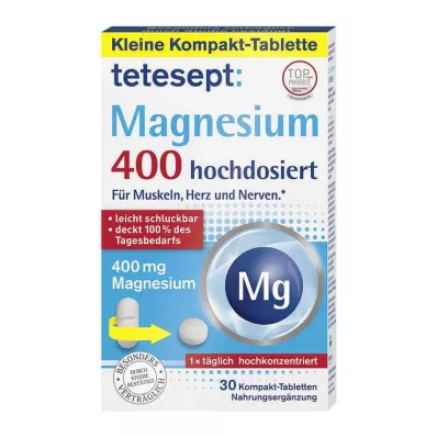 TETESEPT Magnesium 400 tabletten met hoge dosering, 30 stuks