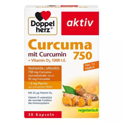 DOPPELHERZ Curcuma 750 Capsules, 30 Capsules DOPPELHERZ Curcuma 750 Capsules, 30 Capsules