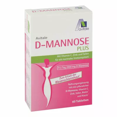 D-Mannose Plus 2000 mg tabletten met vitamine en mineraal, 60 stuks