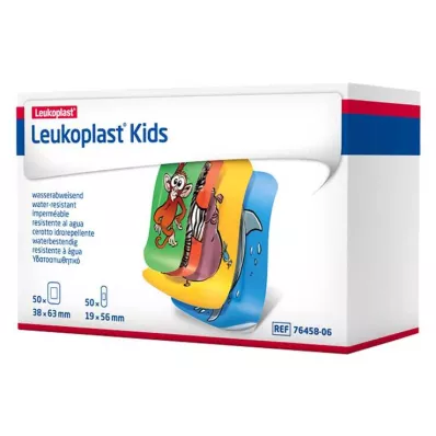 Leukoplast kinderstrips 38x63mm / 19x56mm 50 stuks per stuk, 100 stuks per stuk