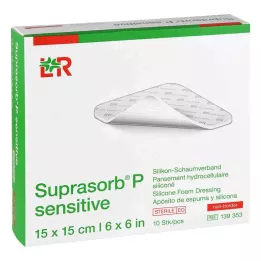 SUPRASORB P gevoelig PU-Schuim v.non-bor.15x15cm, 10 stuks