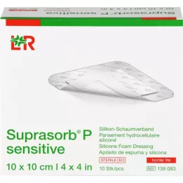 SUPRASORB P gevoelig PU-Schuim v.bor.lite 10x10cm, 10 stuks