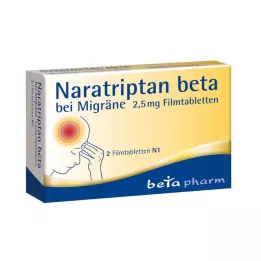 Naratriptan bèta voor migraine 2,5 mg filmomhulde tabletten, 2 stuks