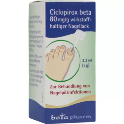 CICLOPIROX bèta 80 mg/g actief ingrediënt nagellak, 3,3 ml