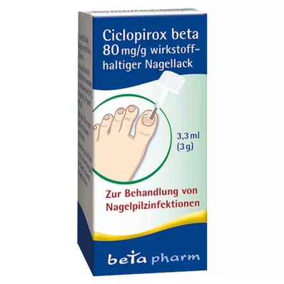 Ciclopirox beta 80 mg/g actieve nagellak, 3,3 ml