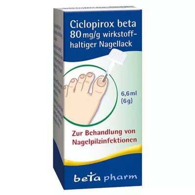 Ciclopirox beta 80 mg/g actieve nagellak, 6,6 ml